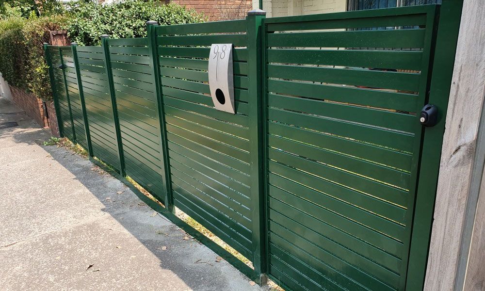 Slat Fencing and Pedestrian Gate